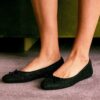 Black Glitter Ballet Flats.