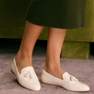 Off White Loafer Flats
