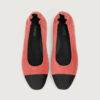 Brick Red Twill Square Toe Ballet Flats - Image 3