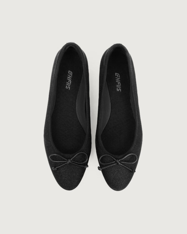 Black Glitter Ballet Flats. - Image 5