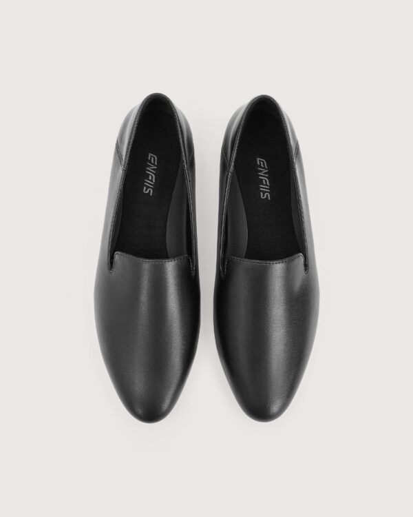 Black Microfiber Loafer Flats - Image 5