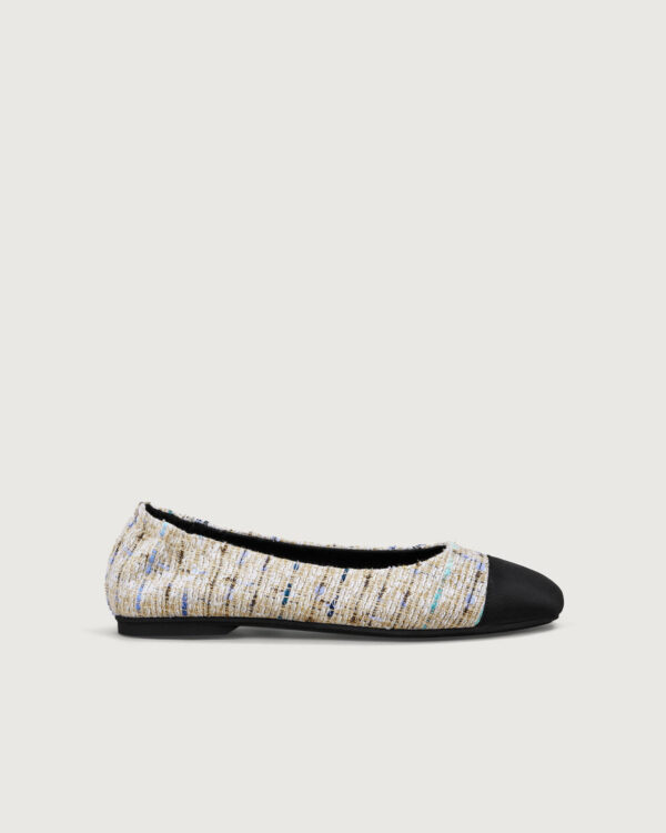 Floral Rice Apricot Square Toe Ballet Flats - Image 3