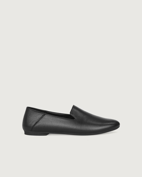 Black Microfiber Loafer Flats - Image 2