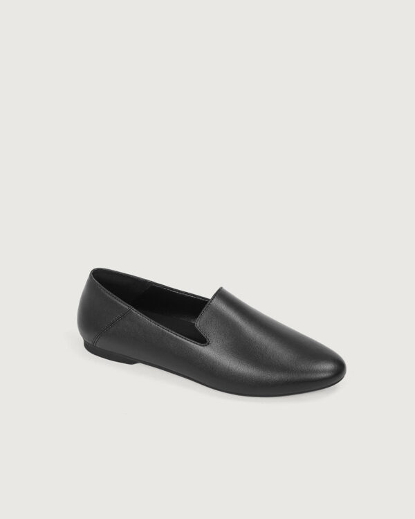 Black Microfiber Loafer Flats - Image 3