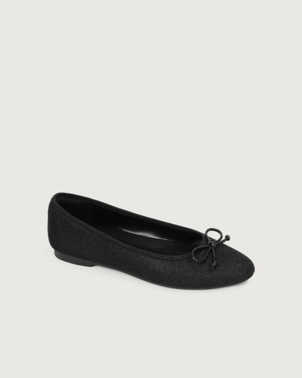 Black Glitter Ballet Flats. - Image 3