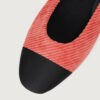 Brick Red Twill Square Toe Ballet Flats - Image 6