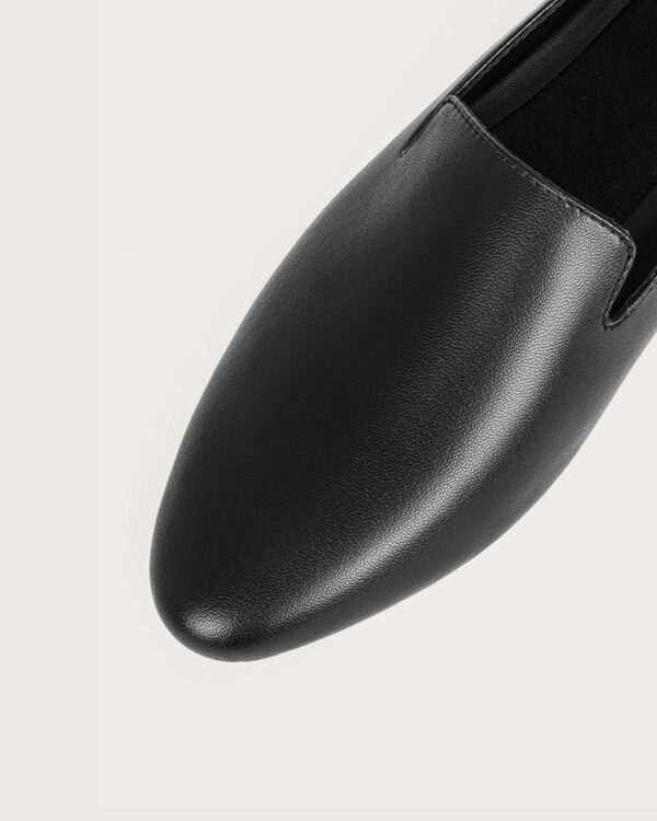 Black Microfiber Loafer Flats - Image 4